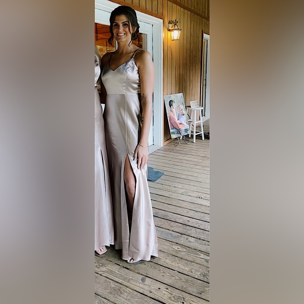 Birdy Grey Satin Silk Formal Dress!